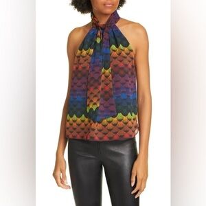Alice + Olivia Leila Tie Neck Halter Top Sz-XS